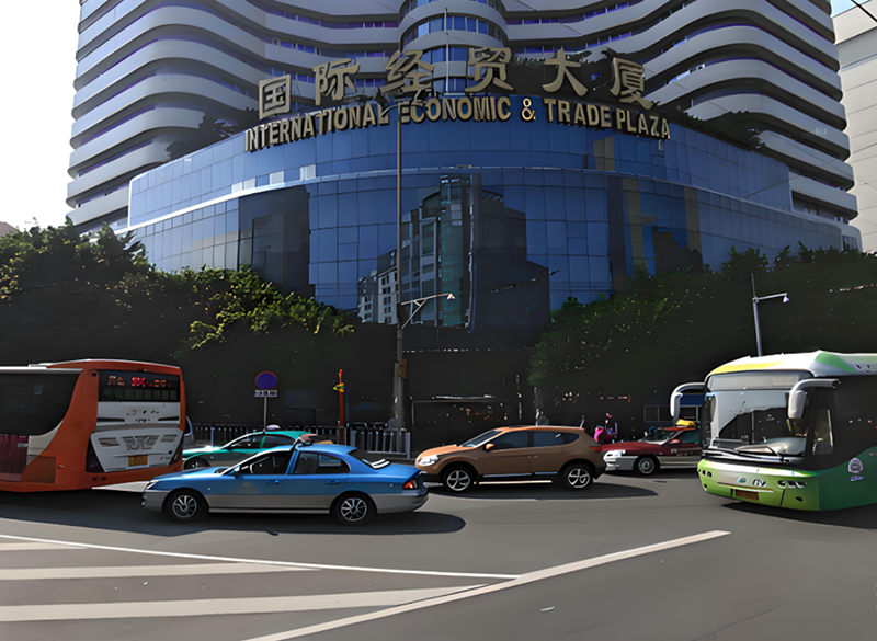 廣州市商務局。地址：廣州市越秀區東風西路國際經貿大廈